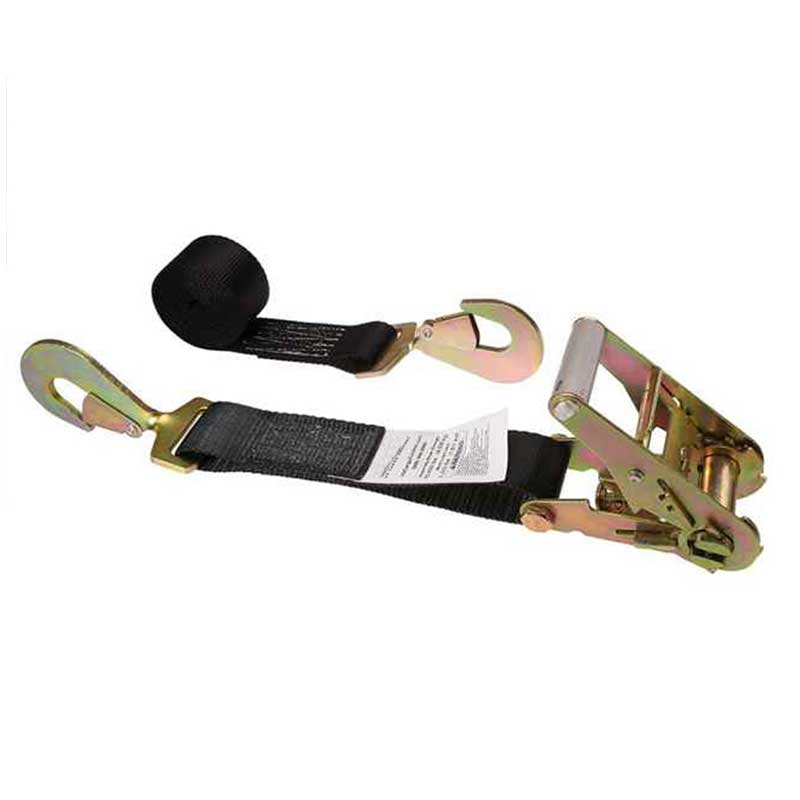 2 X 8 ' Dây đeo bánh cóc buộc xe màu đen có móc xoắn