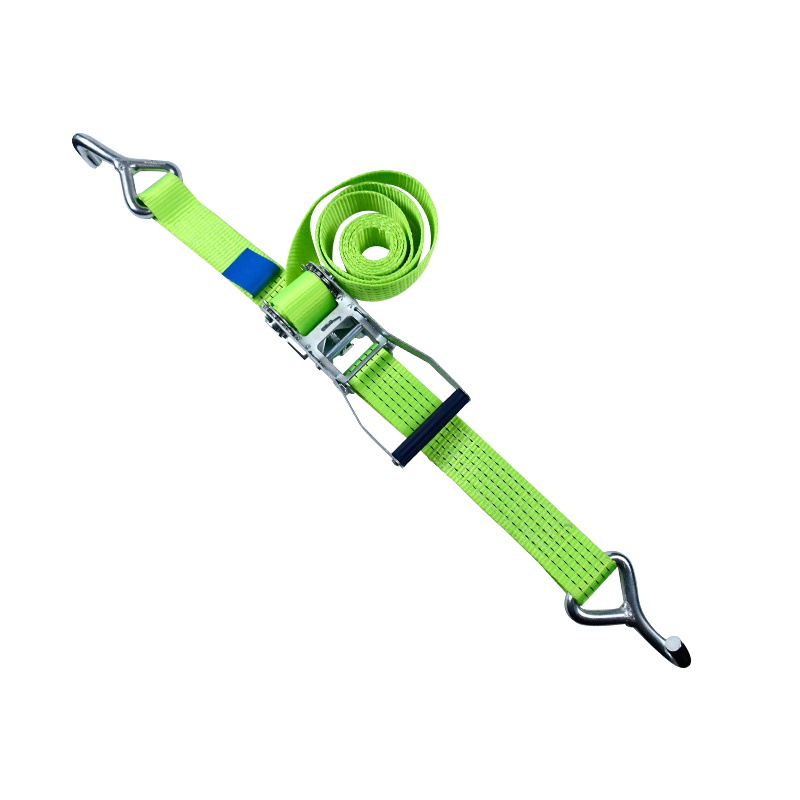 Dây đai bánh cóc hạng nặng màu xanh lá cây 5T có móc chữ J đơn